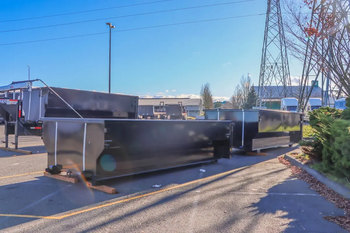 Roll-off dumpster ready for waste disposal at job site for Commercial Dumpster Rental in Fort Polk South